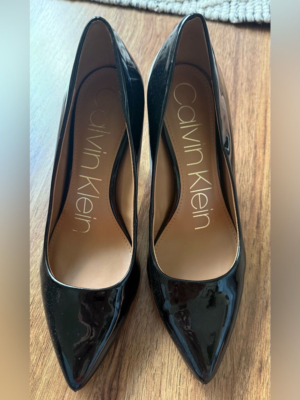 Calvin Klein Black Patent Heels - Size 6